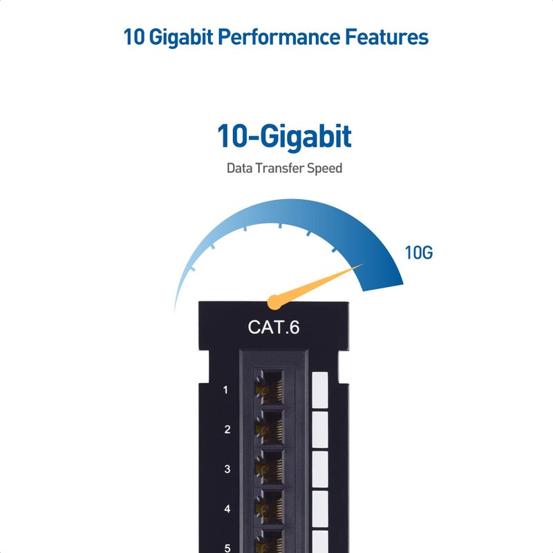 Cable Matters [UL Listed] Mini 12-Port Vertical Patch Panel with 89D Bracket, Compact 10 Inch Patch Panel with 10 Gigabit Ethernet - Image 2